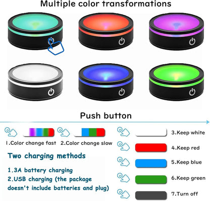 Bola Cristal 3D Colibrí LED Decorativa