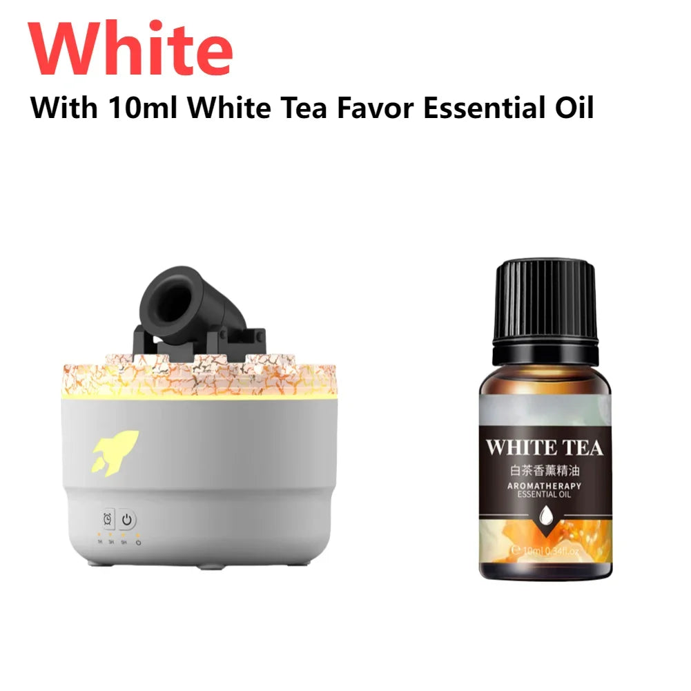 Humidificador Aromático con Luz Volcánica - Difusor Aceites Esenciales Decorativo