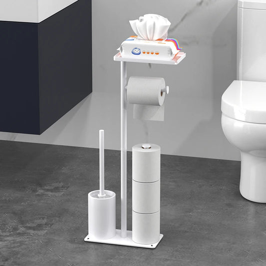 Floor standing roll paper holder, toilet paper holder, roll paper holder with bracket, bathroom hygiene brush holder - zyntrixe