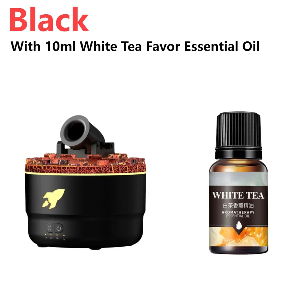Humidificador Aromático con Luz Volcánica - Difusor Aceites Esenciales Decorativo