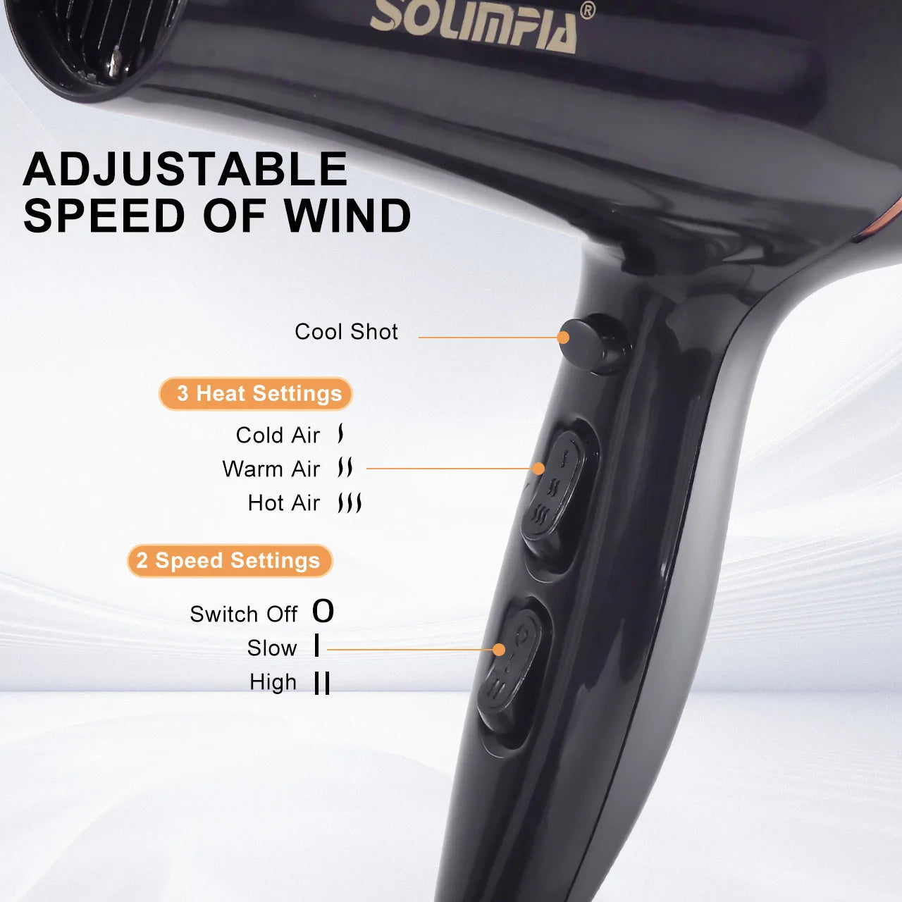 Secador de Pelo Profesional Surker 2000W - 6 Niveles de Temperatura - zyntrixe