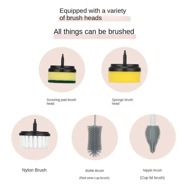 Cepillo Eléctrico Giratorio Recargable - Limpieza Multiusos Baño Cocina