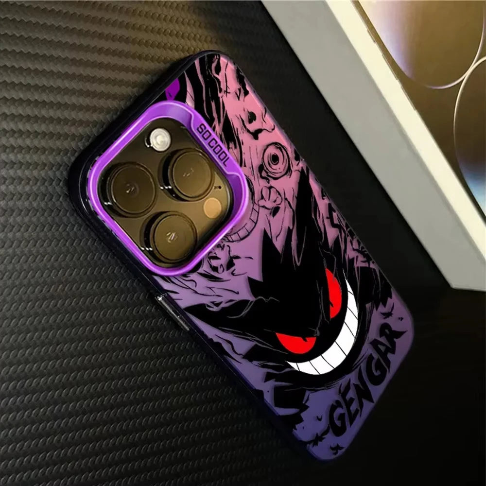 Funda Pokémon Gengar para iPhone - Diseño Esmerilado Bordes Silicona Antipolvo