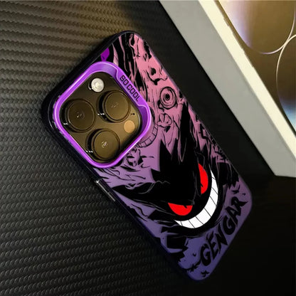 Funda Pokémon Gengar para iPhone - Diseño Esmerilado Bordes Silicona Antipolvo