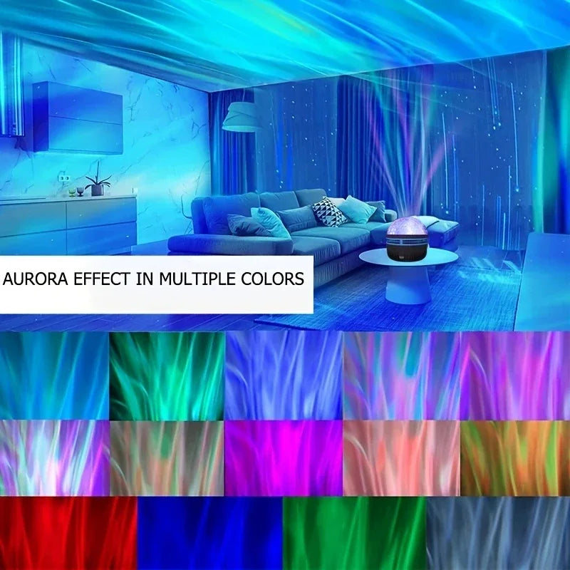 LED Starry Night Sky Projector Aurora USB Remote Control RGB Galaxy Light 7 Modes for Home Bedroom Game Room Party Decoration - zyntrixe