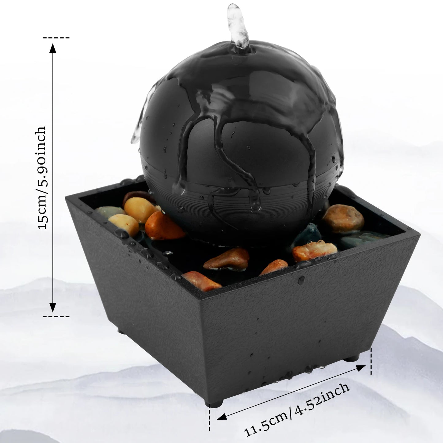 Fuente de Agua Decorativa con Luces LED - Cascada de Mesa para Relajación y Meditación