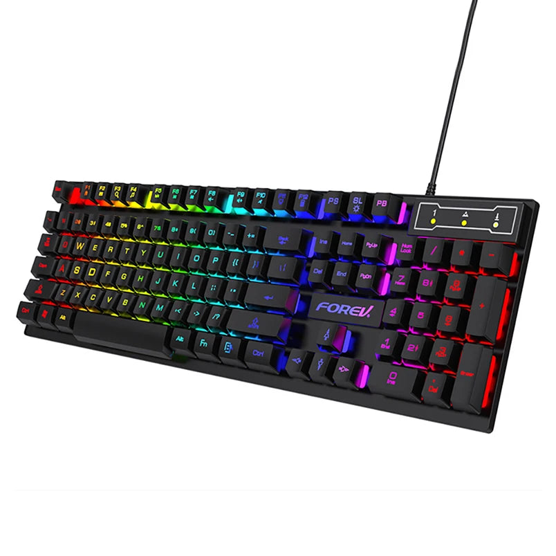 USB Wired RGB Gaming Keyboard - 104 Keys Mechanical Feel - zyntrixe