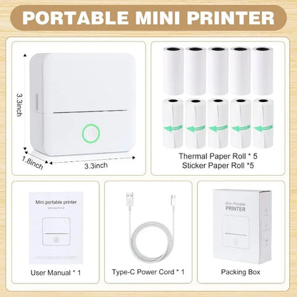 Mini Impresora Térmica Portátil Bluetooth 57mm - Sin Tinta Stickers Fotos DIY