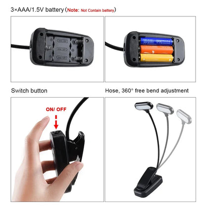 Mini Lámpara Libro LED Clip Lectura