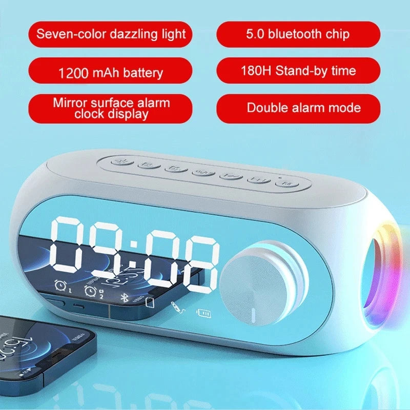 Bluetooth Speaker Alarm Clock with FM Radio - Portable Wireless Mini Speaker - zyntrixe