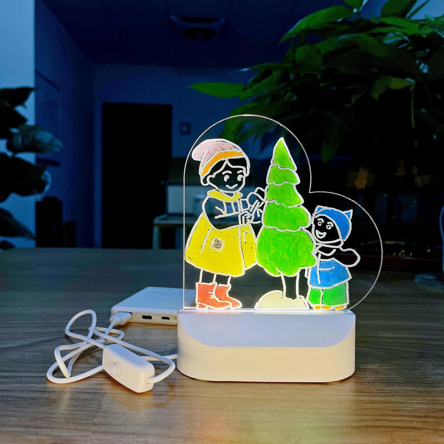 LED Acrylic Message Board - Erasable USB Drawing Board Night Light - zyntrixe