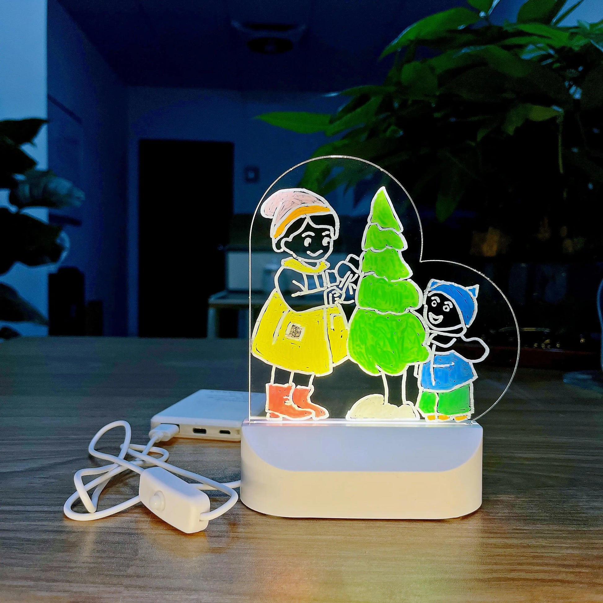 LED Acrylic Message Board - Erasable USB Drawing Board Night Light - zyntrixe