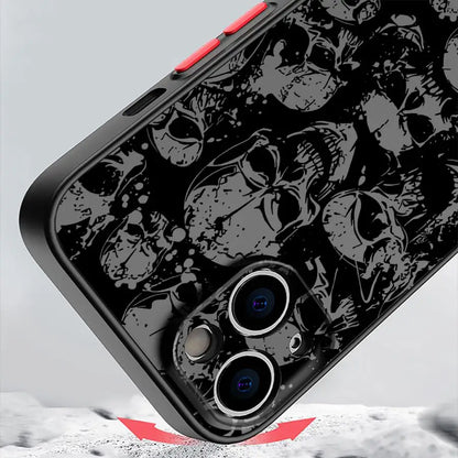 iPhone Case Skull Pattern - Matte Soft Silicone Cover for iPhone 16 15 14 13 12 11 Pro Max