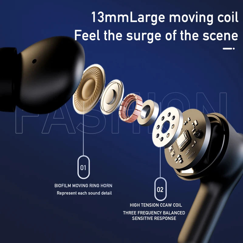 M16 Wireless Bluetooth 5.4 Earphones TWS HiFi Sound Earbuds Active Noise Cancelling Sport headset Long Standby Touch Control