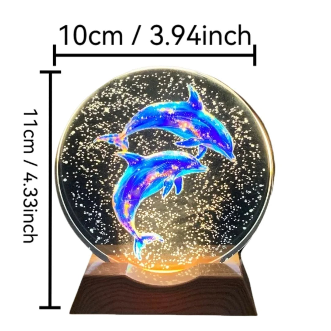 Luz Nocturna Delfín Cristal LED Amor