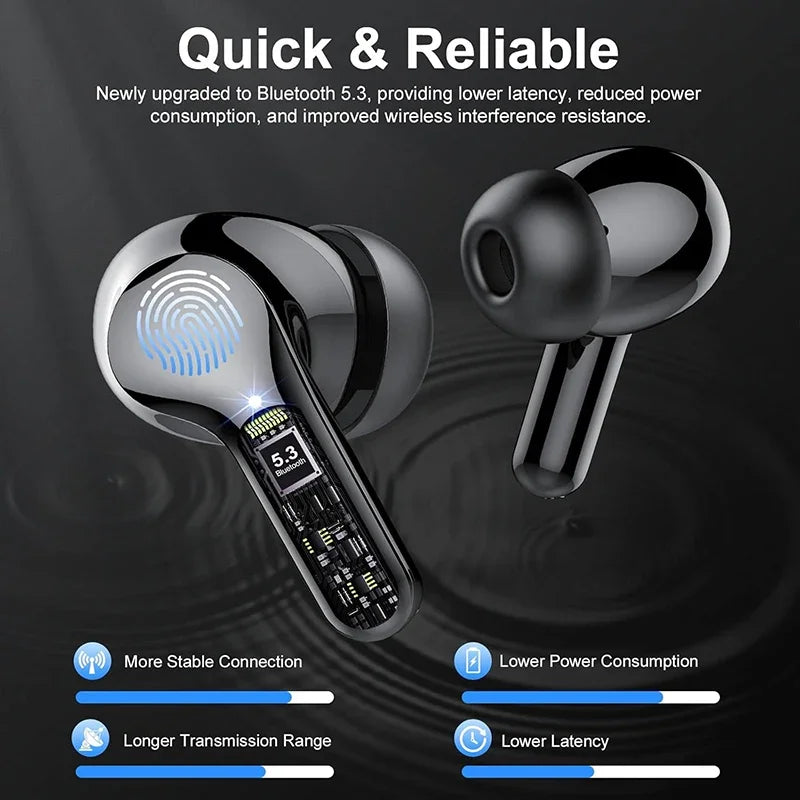TWS Wireless Earbuds BT5.4 - 36H Playback with LED Display - zyntrixe