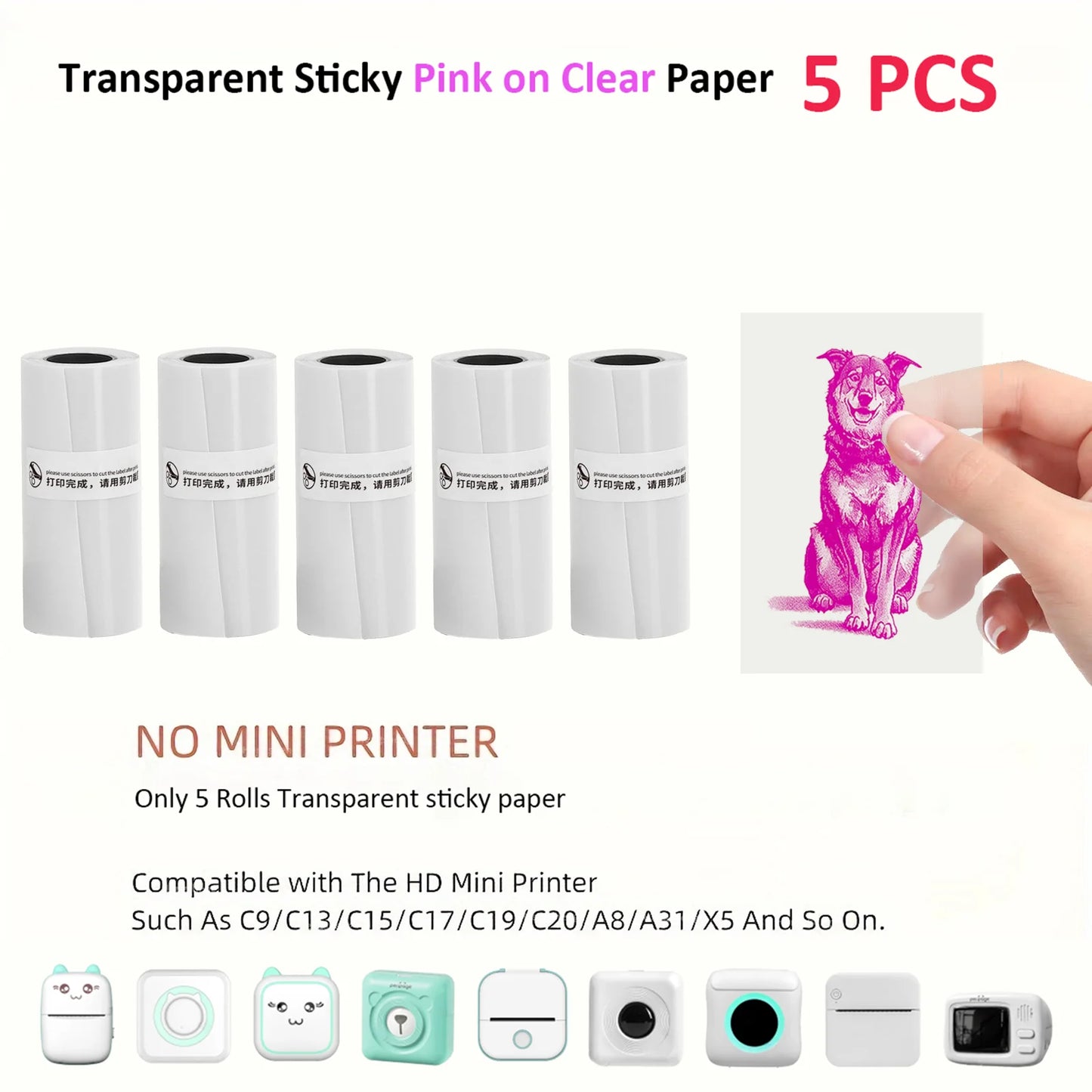 Mini Impresora Térmica Portátil Bluetooth 57mm - Sin Tinta Stickers Fotos DIY