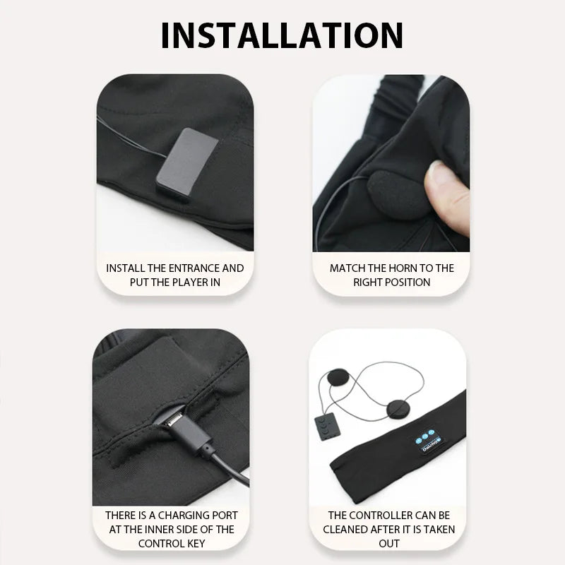 Auriculares Bluetooth Deportivos con Banda Elástica - Diadema Inalámbrica para Dormir y Deporte