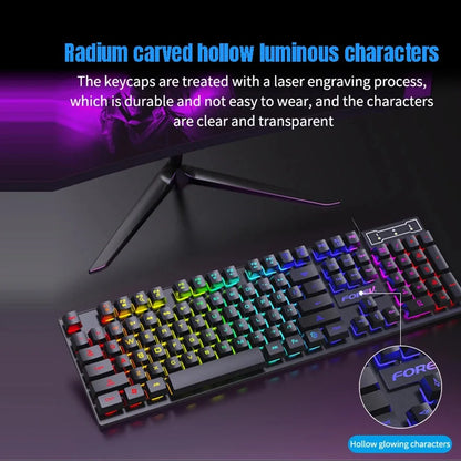 USB Wired RGB Gaming Keyboard - 104 Keys Mechanical Feel - zyntrixe