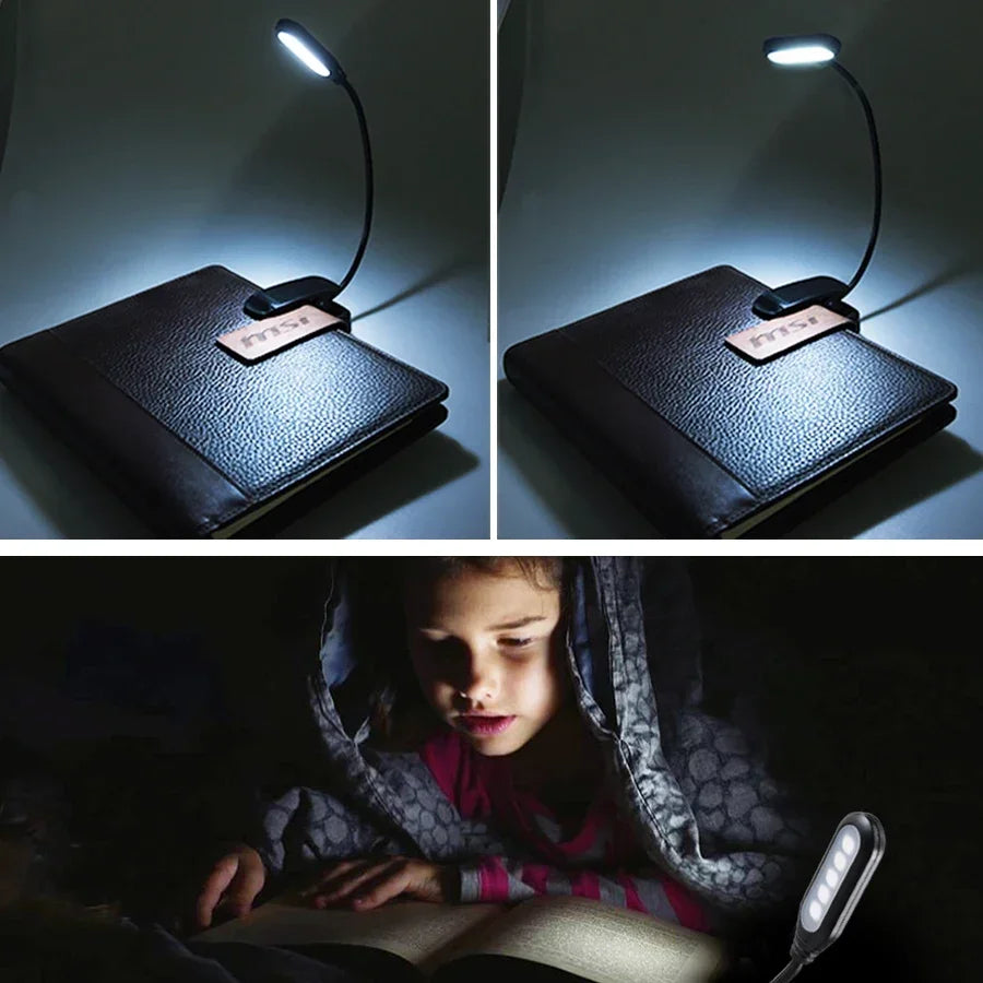 Mini Lámpara Libro LED Clip Lectura