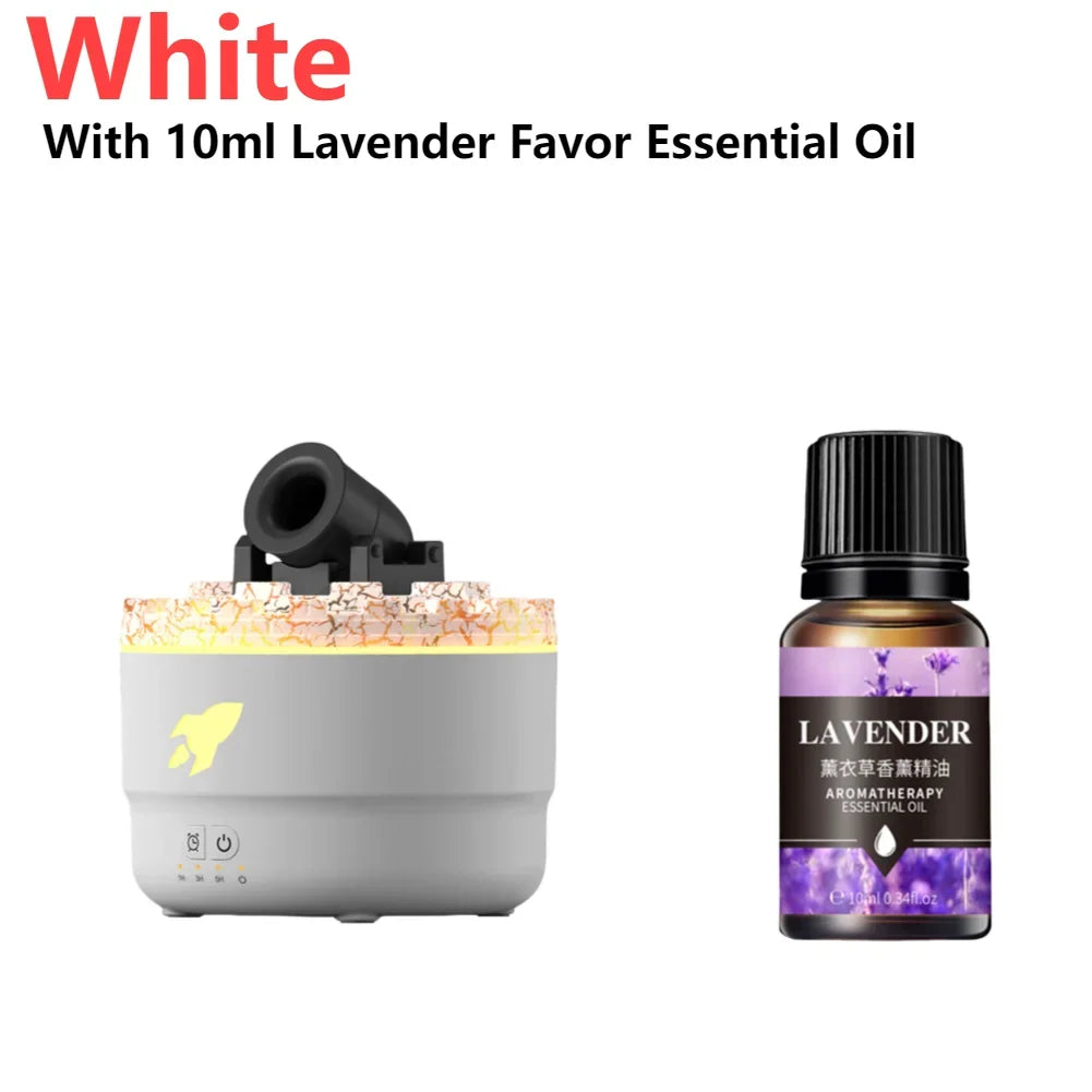 Humidificador Aromático con Luz Volcánica - Difusor Aceites Esenciales Decorativo