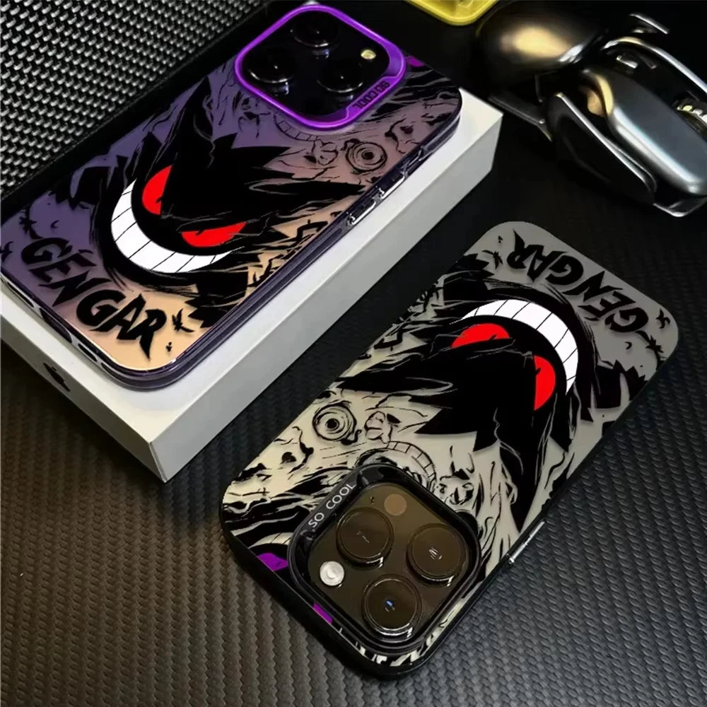 Funda Pokémon Gengar para iPhone - Diseño Esmerilado Bordes Silicona Antipolvo