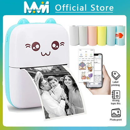 Impresora Térmica Portátil Mini Bluetooth - 203dpi para Etiquetas y Fotos