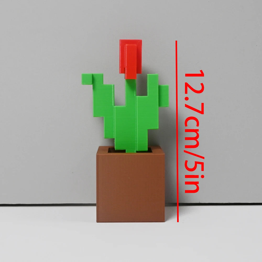 Rosa Pixel 3D Impresa - Decoración Dormitorio Plástico Duradero