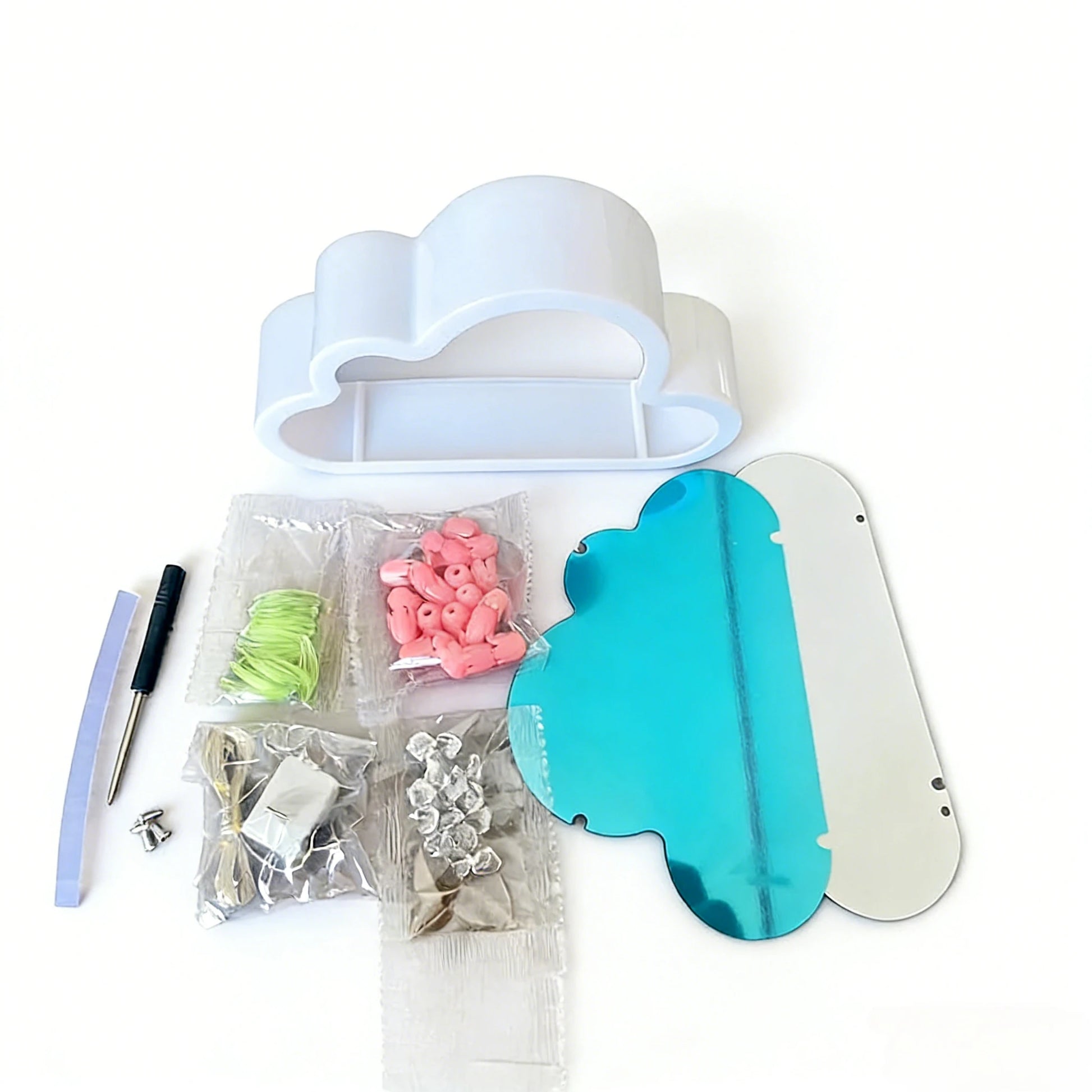 DIY Cloud Mirror Tulip Lamp - Glass Night Light with Photo Frame - zyntrixe
