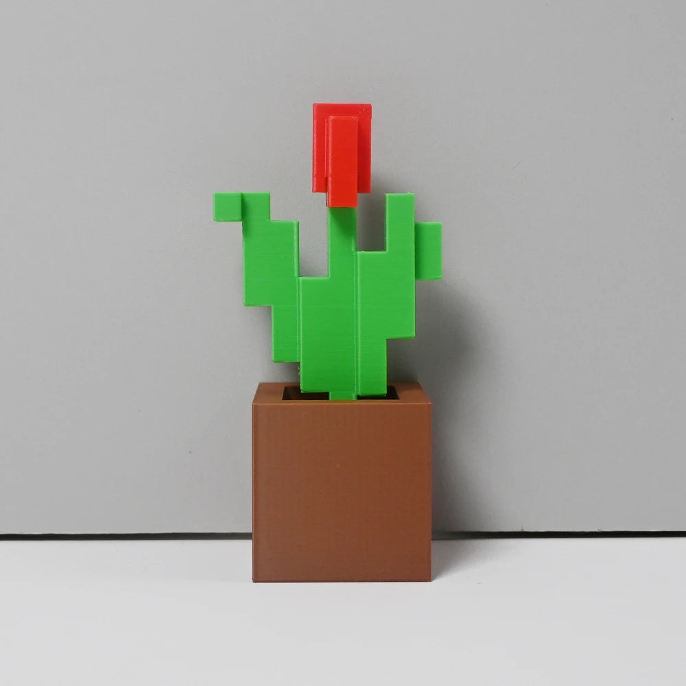 Rosa Pixel 3D Impresa - Decoración Dormitorio Plástico Duradero