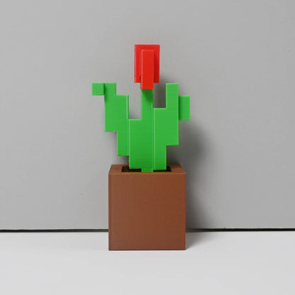 Rosa Pixel 3D Impresa - Decoración Dormitorio Plástico Duradero
