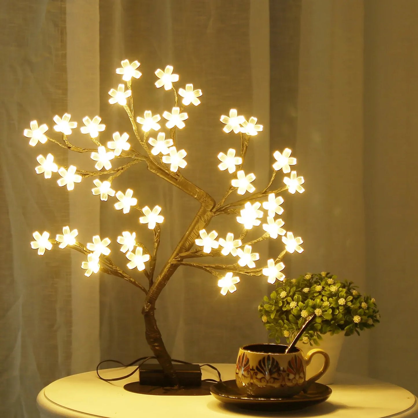 Lámpara Bonsai Cerezo LED 43cm USB