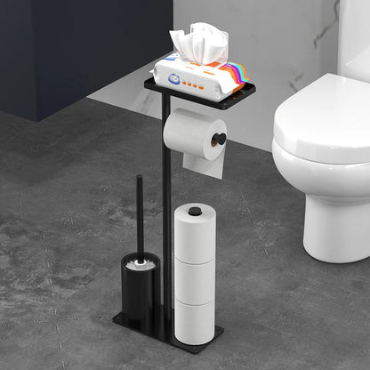 Floor standing roll paper holder, toilet paper holder, roll paper holder with bracket, bathroom hygiene brush holder - zyntrixe
