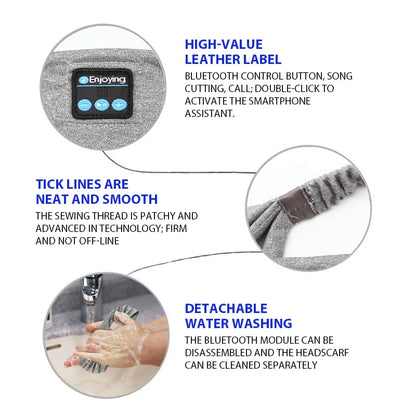 Auriculares Bluetooth Deportivos con Banda Elástica - Diadema Inalámbrica para Dormir y Deporte