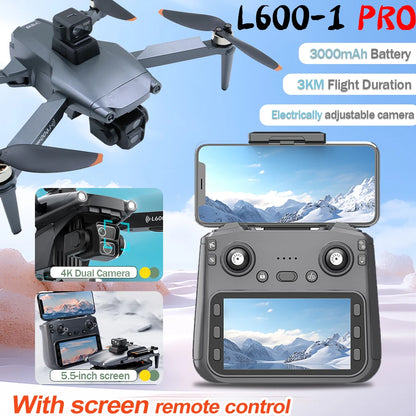 Dron Profesional L600 PRO MAX 4K GPS - Cámara Dual FPV 3KM Alcance con Pantalla