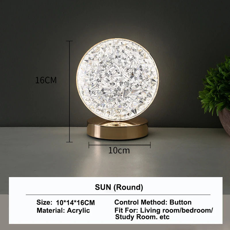 Lámpara Luna Cristal 3D LED