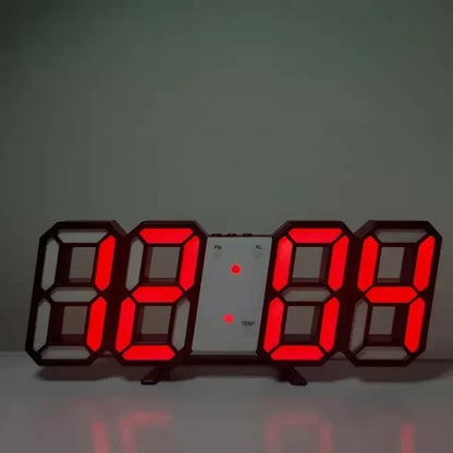 Reloj Despertador Digital LED 3D - Alarma Pared Temperatura Fecha Hogar Oficina