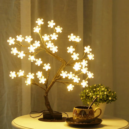 Lámpara Bonsai Cerezo LED 43cm USB
