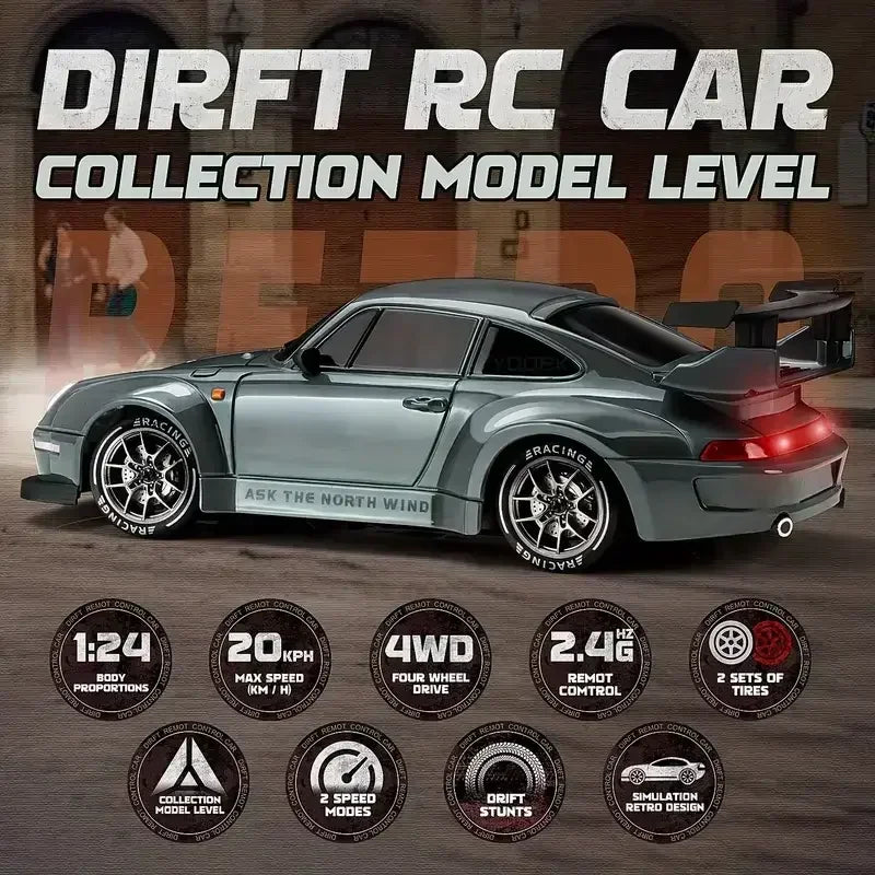 Coche RC Drift 4WD 1:24 con Luces LED - Edición Limitada