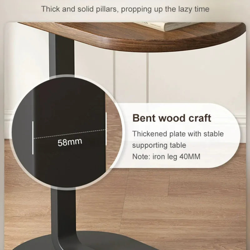 Modern C-Shape Side Table - Movable Sofa Coffee Table - zyntrixe
