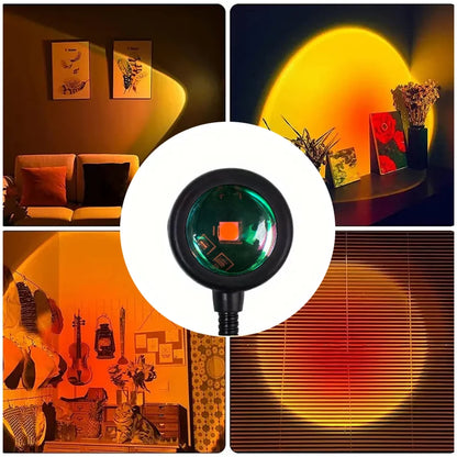 Sunset Projection Lamp - USB Atmosphere Light with 180° Rotation