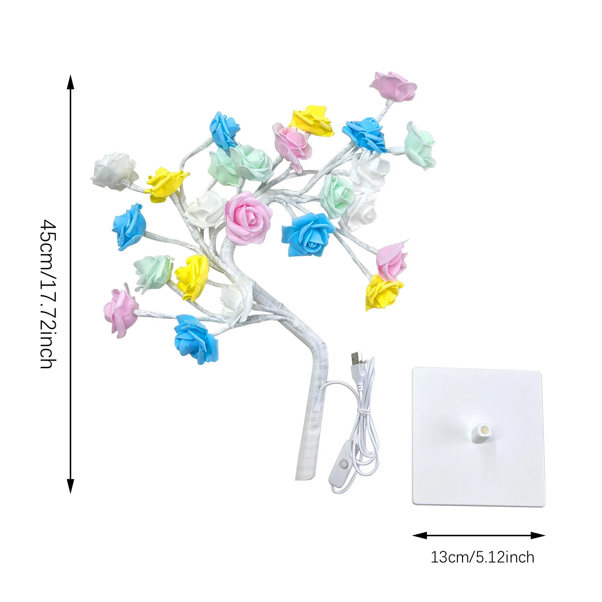 LED Rose Tree Table Lamp - Adjustable Decorative Night Light for Bedroom & Parties - zyntrixe