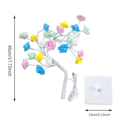 LED Rose Tree Table Lamp - Adjustable Decorative Night Light for Bedroom & Parties - zyntrixe