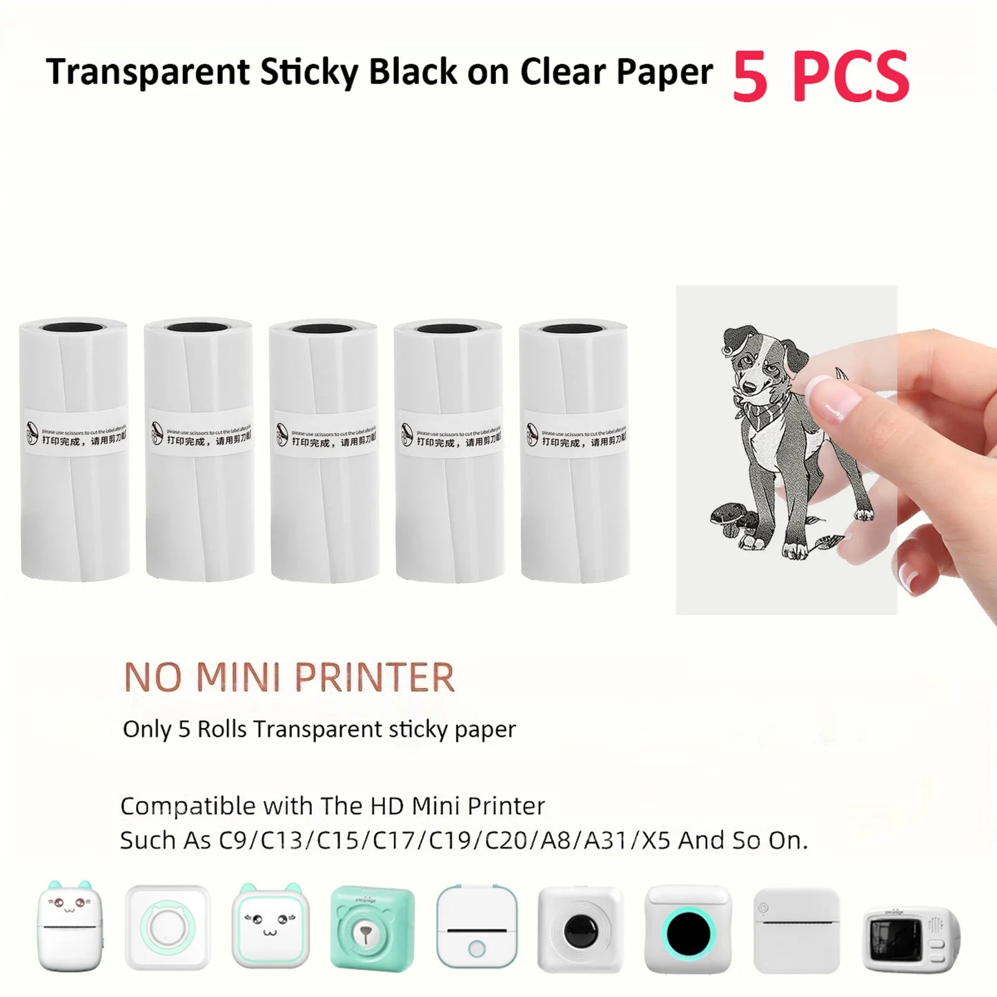 Mini Impresora Térmica Portátil Bluetooth 57mm - Sin Tinta Stickers Fotos DIY