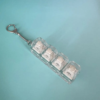 Llavero Fidget con 4 Teclas y Luz - Juguete Antiestres Relajante Adultos