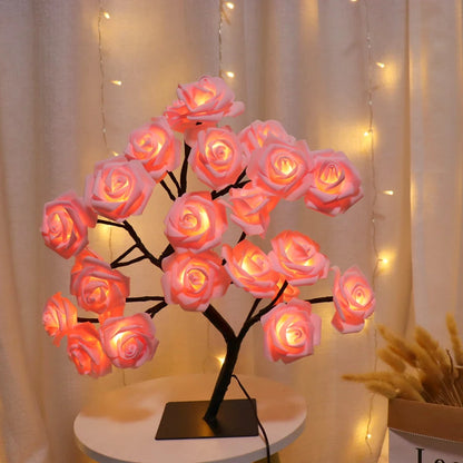LED Rose Tree Table Lamp - Adjustable Decorative Night Light for Bedroom & Parties - zyntrixe