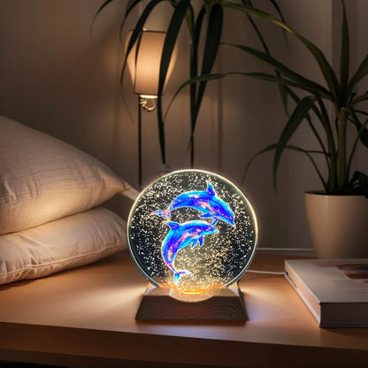 Luz Nocturna Delfín Cristal LED Amor