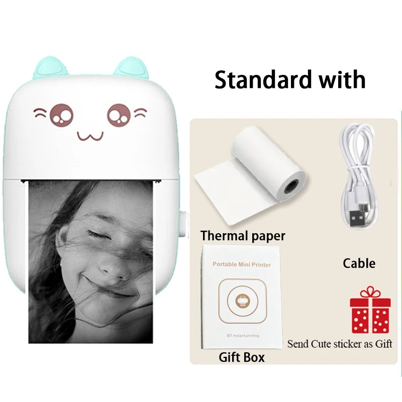 Impresora Térmica Portátil Mini Bluetooth - 203dpi para Etiquetas y Fotos