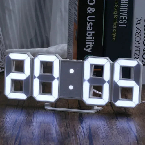 Reloj Despertador Digital LED 3D - Alarma Pared Temperatura Fecha Hogar Oficina