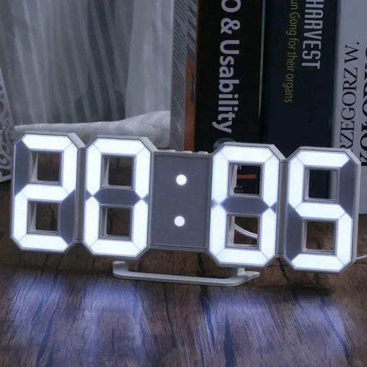 Reloj Despertador Digital LED 3D - Alarma Pared Temperatura Fecha Hogar Oficina